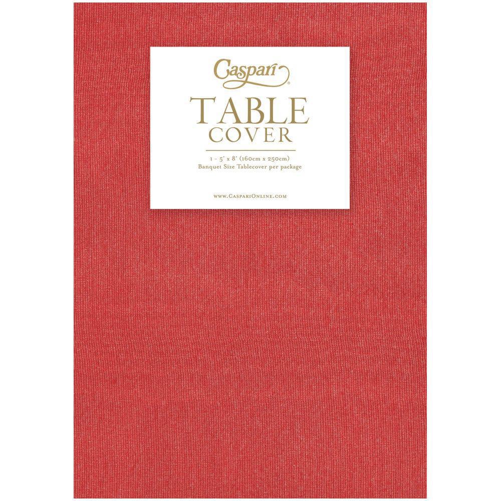 Moire Red Paper Linen Table Cover